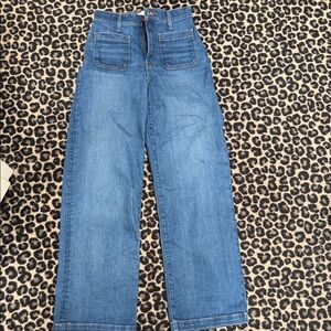 Madewell Medium Blue High-Rise Wide Leg Jeans